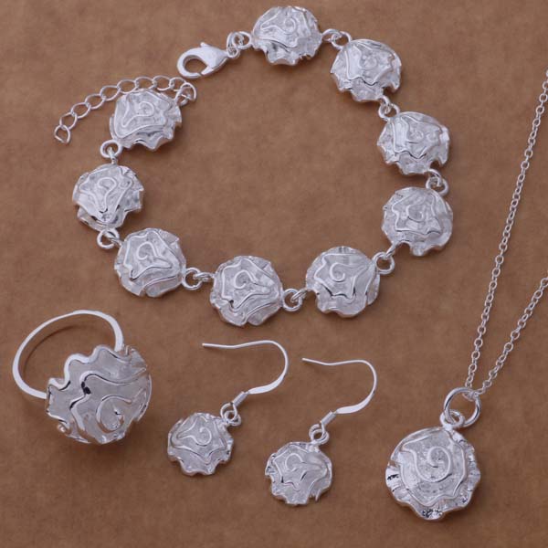 Wholesale Silver Jewelry Simple Ladies Necklace Jewelry Set-eebuy