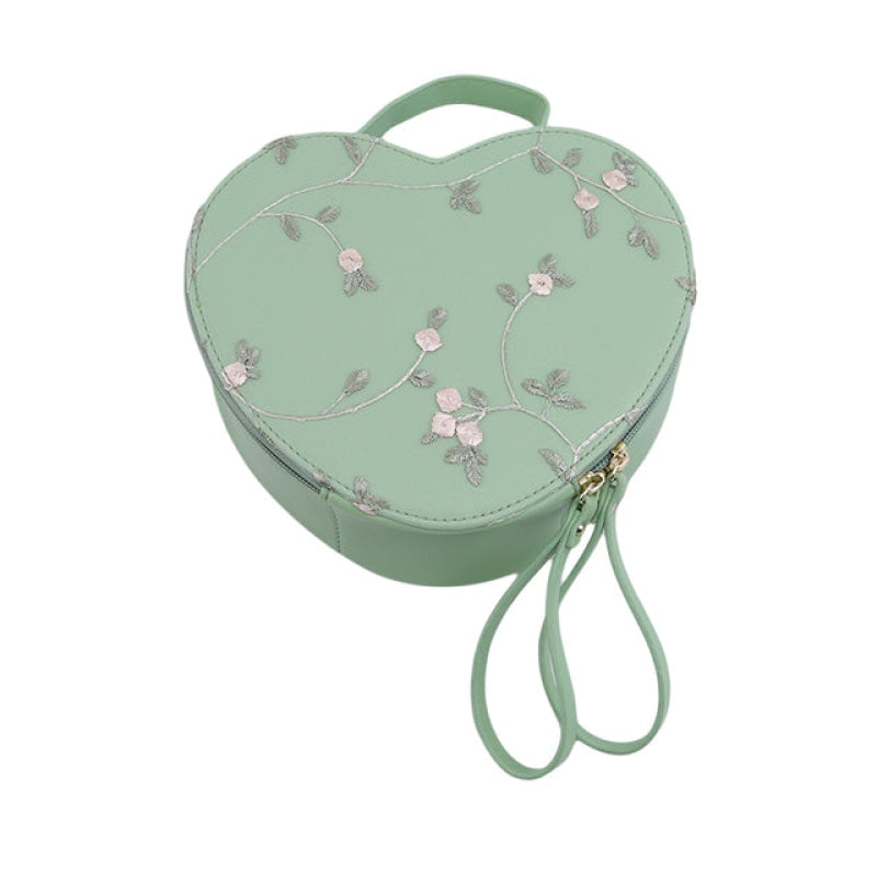 Wholesale Floral Embroidery Handbag Heart Shaped Handbag-eebuy