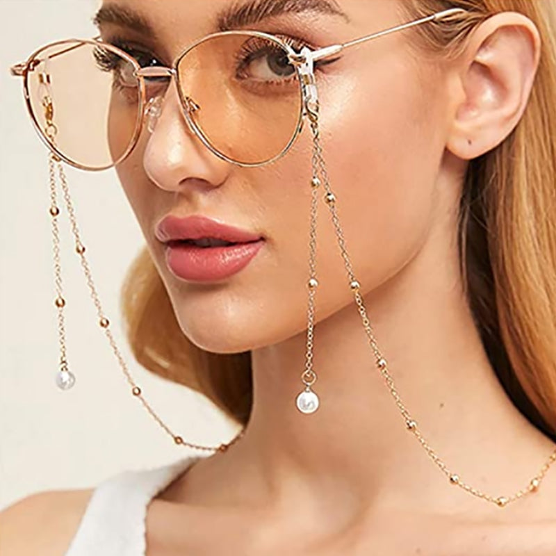 Wholesale Fashion Ladies Sunglasses Chain Pearl Pendant-eebuy