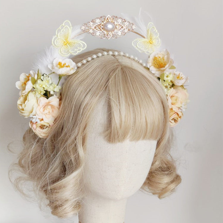 Vintage Flower Lolita Virgin Halo Crown-eebuy