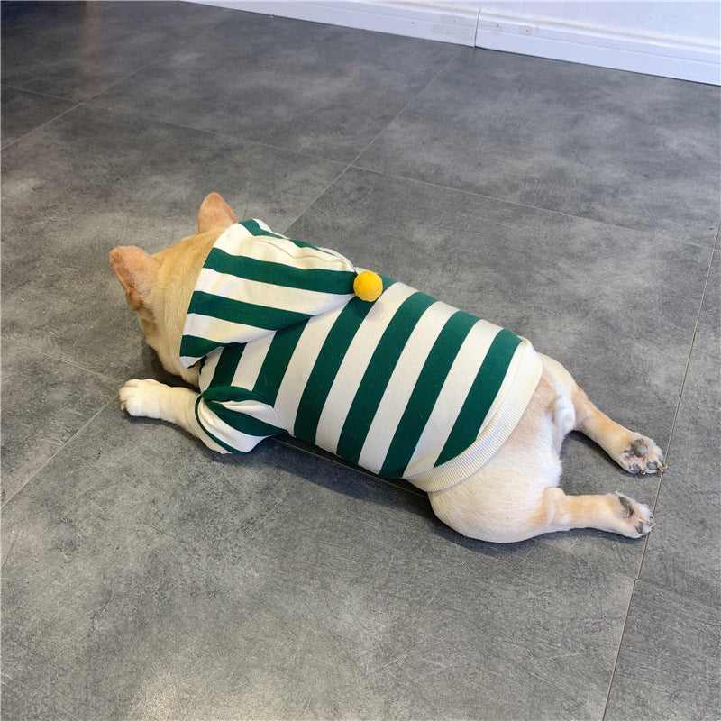 Wholesale Green Striped Dog Hoodie-eebuy