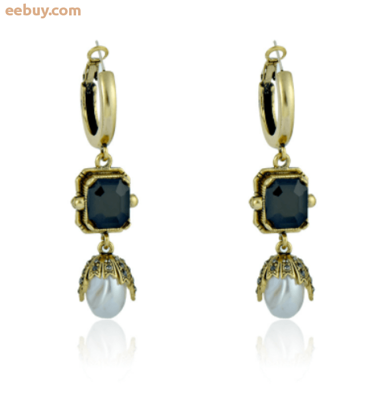 Wholesale Vintage Crystal Pearl Earrings-eebuy