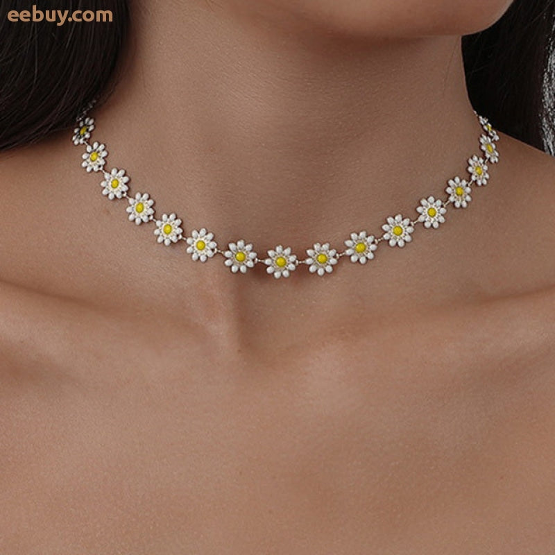 Wholesale Flower Daisy Clavicle Chain Necklace-eebuy