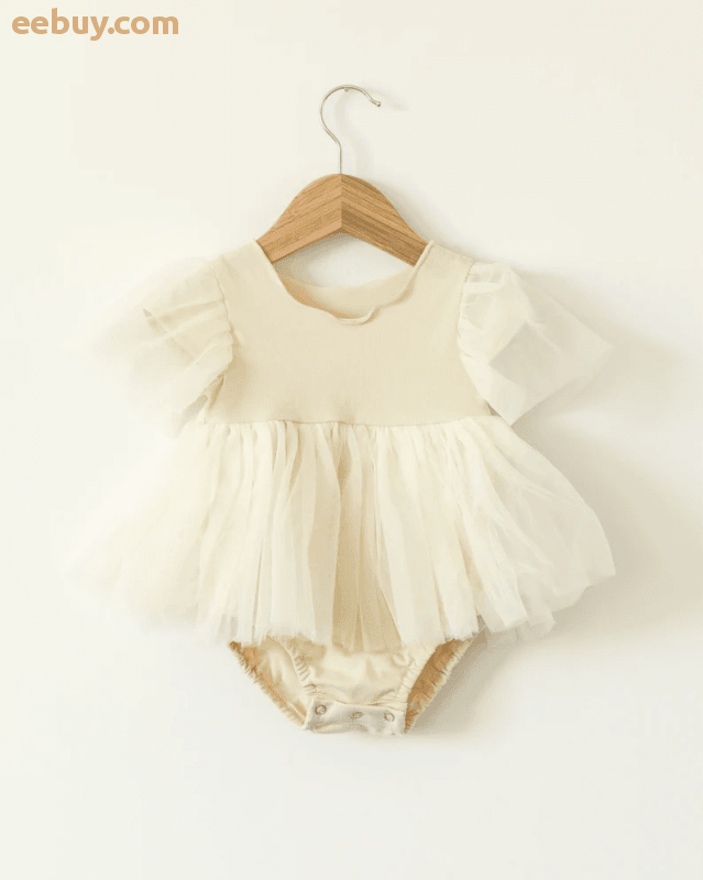 Wholesale Cream Color Baby Girl Flower Girl Jumpsuit-eebuy