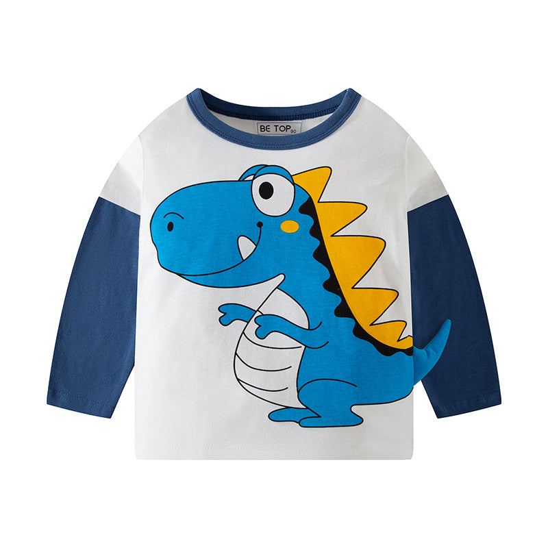 Wholesale Children's Autumn Cartoon Dinosaur Clothes Cotton Long Sleeves-eebuy