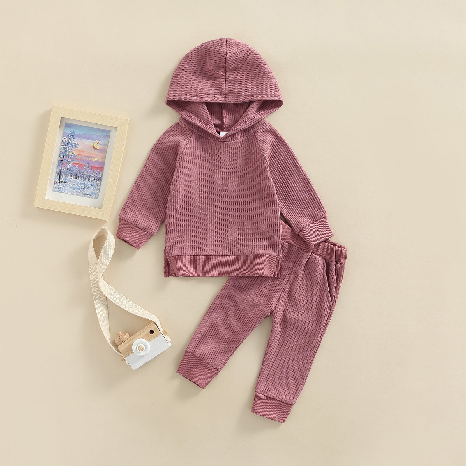 Wholesale spring and autumn solid color hooded children's suits-eebuy