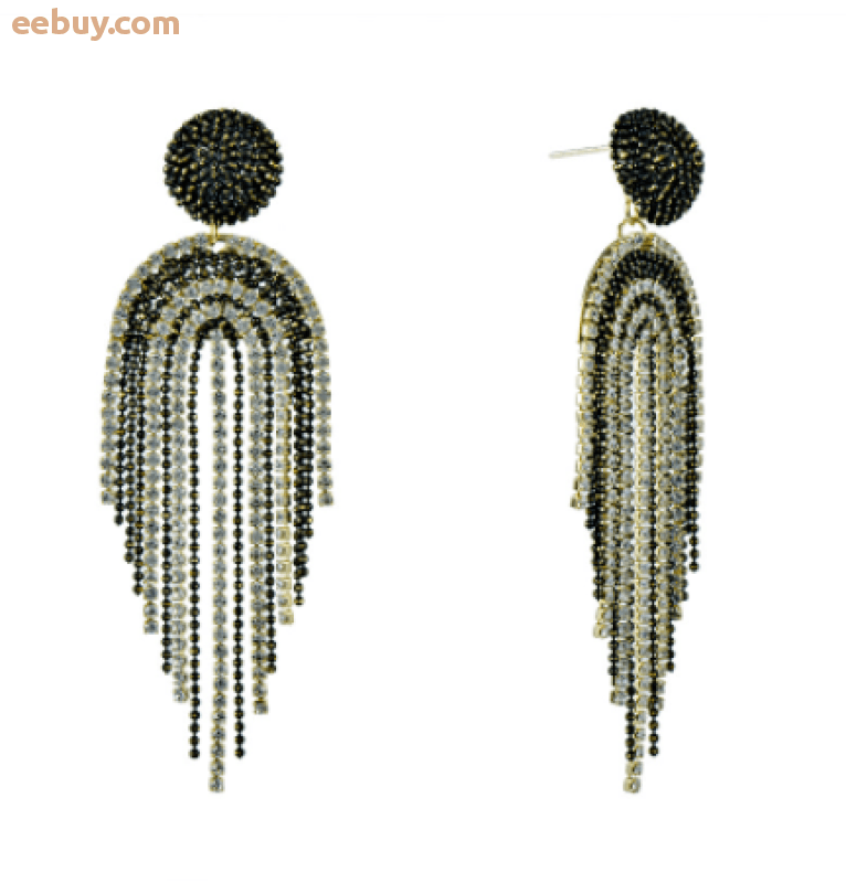 Wholesale Long Diamond Tassel Claw Chain Earrings-eebuy