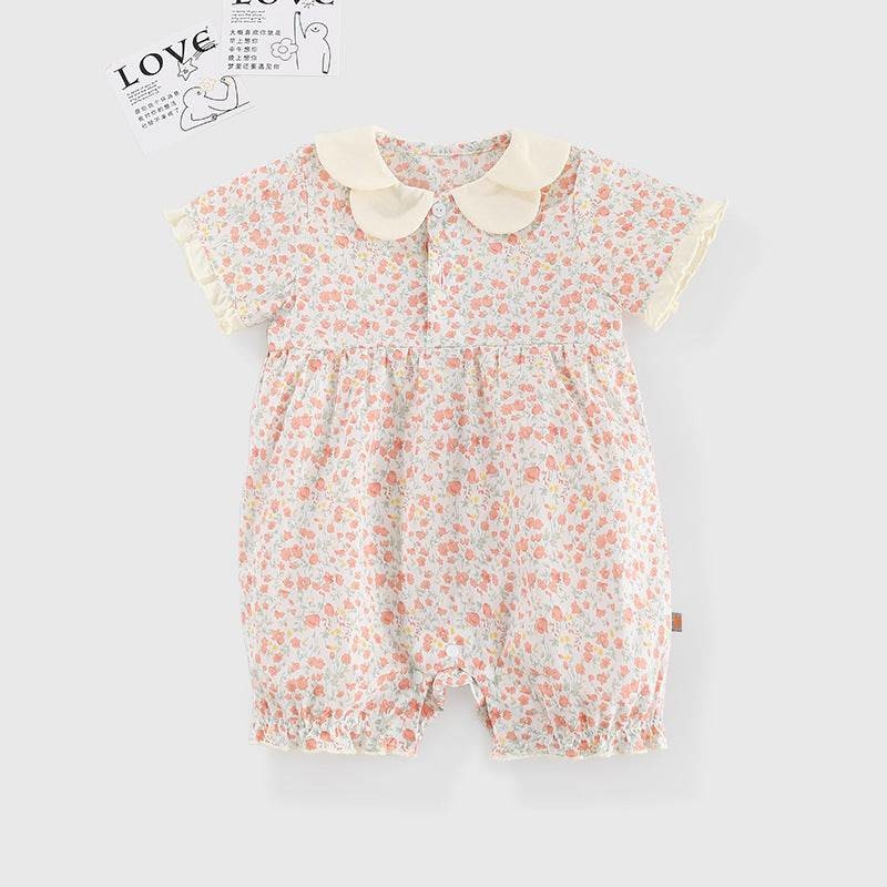 Wholesale cotton short sleeve baby girl jumpsuit-eebuy