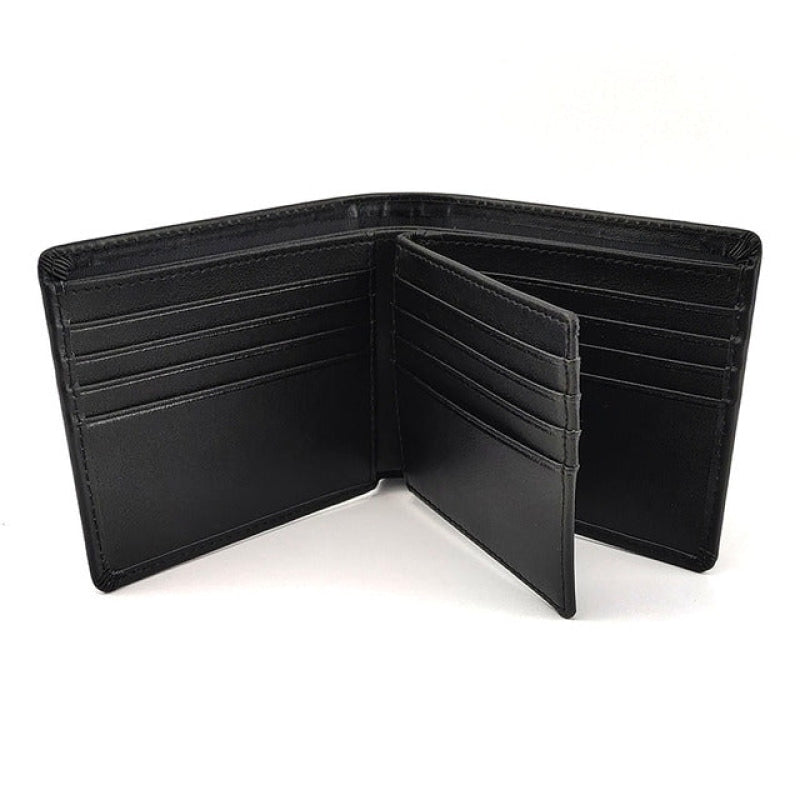 Wholesale Men's Classic Black Soft Nappa Short Wallet-eebuy