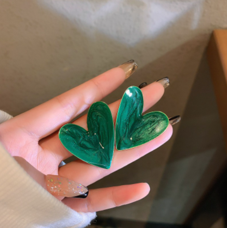 Wholesale Drip Oil Heart Earrings-eebuy