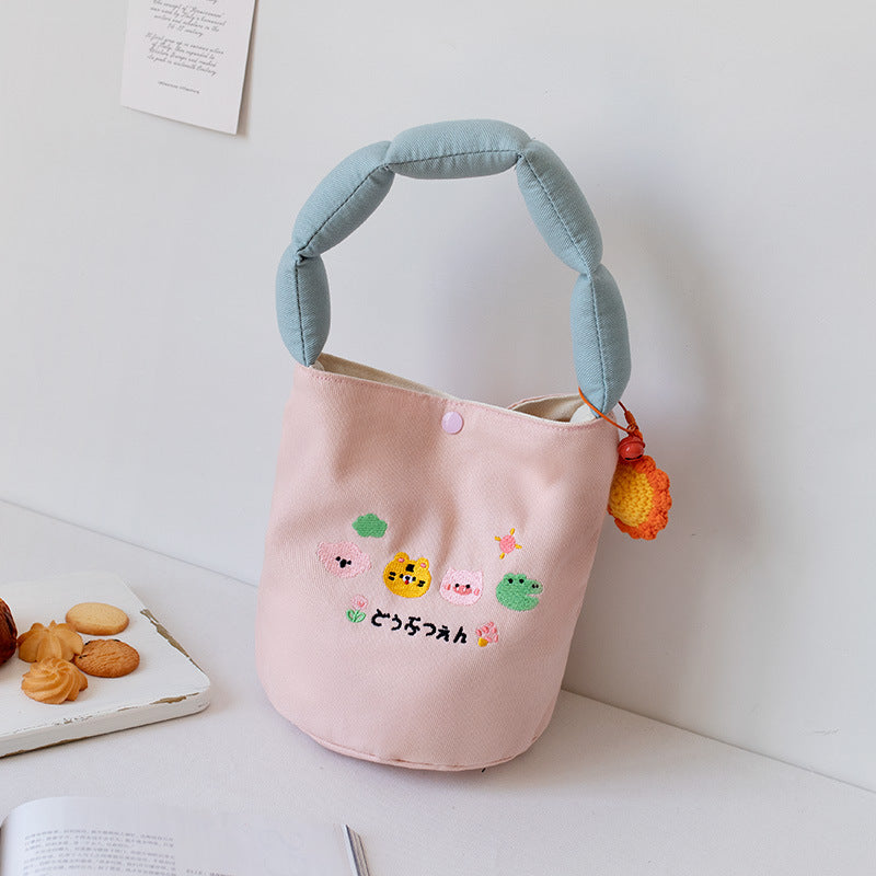 Wholesale Cute Embroidered Flower Bucket Bag-eebuy