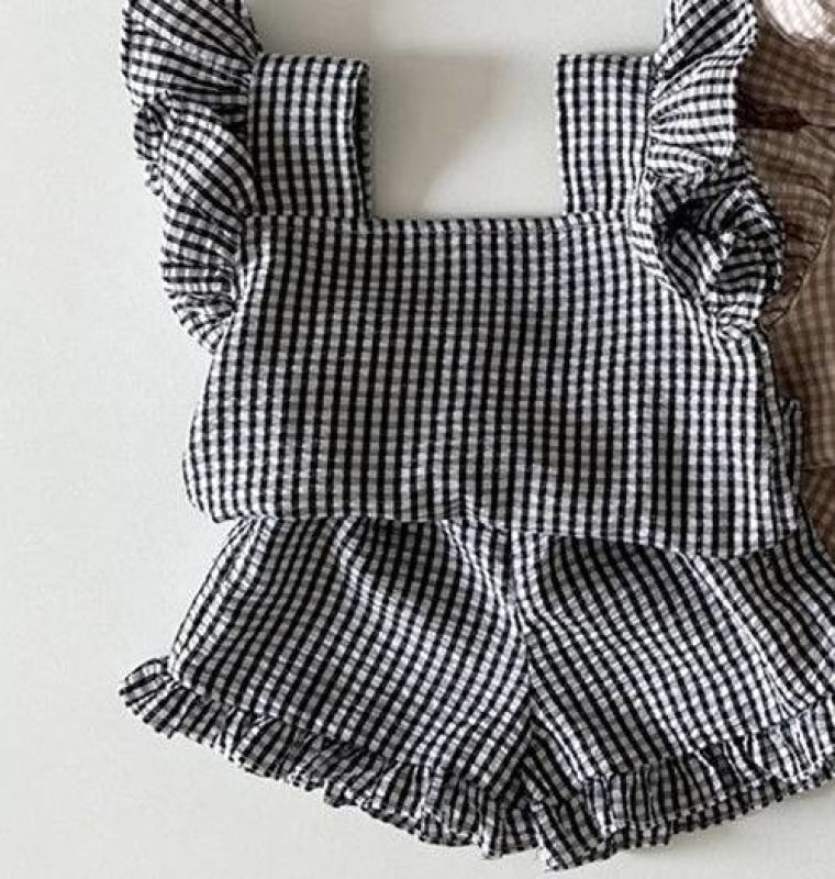 Wholesale baby ruffle t-shirt set-eebuy