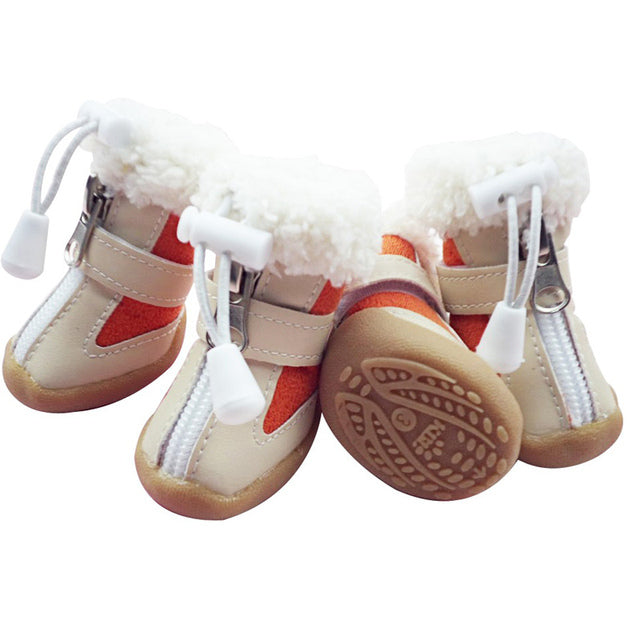 Wholesale 4pcs/set elastic winter non-slip velvet pet dog shoes-eebuy