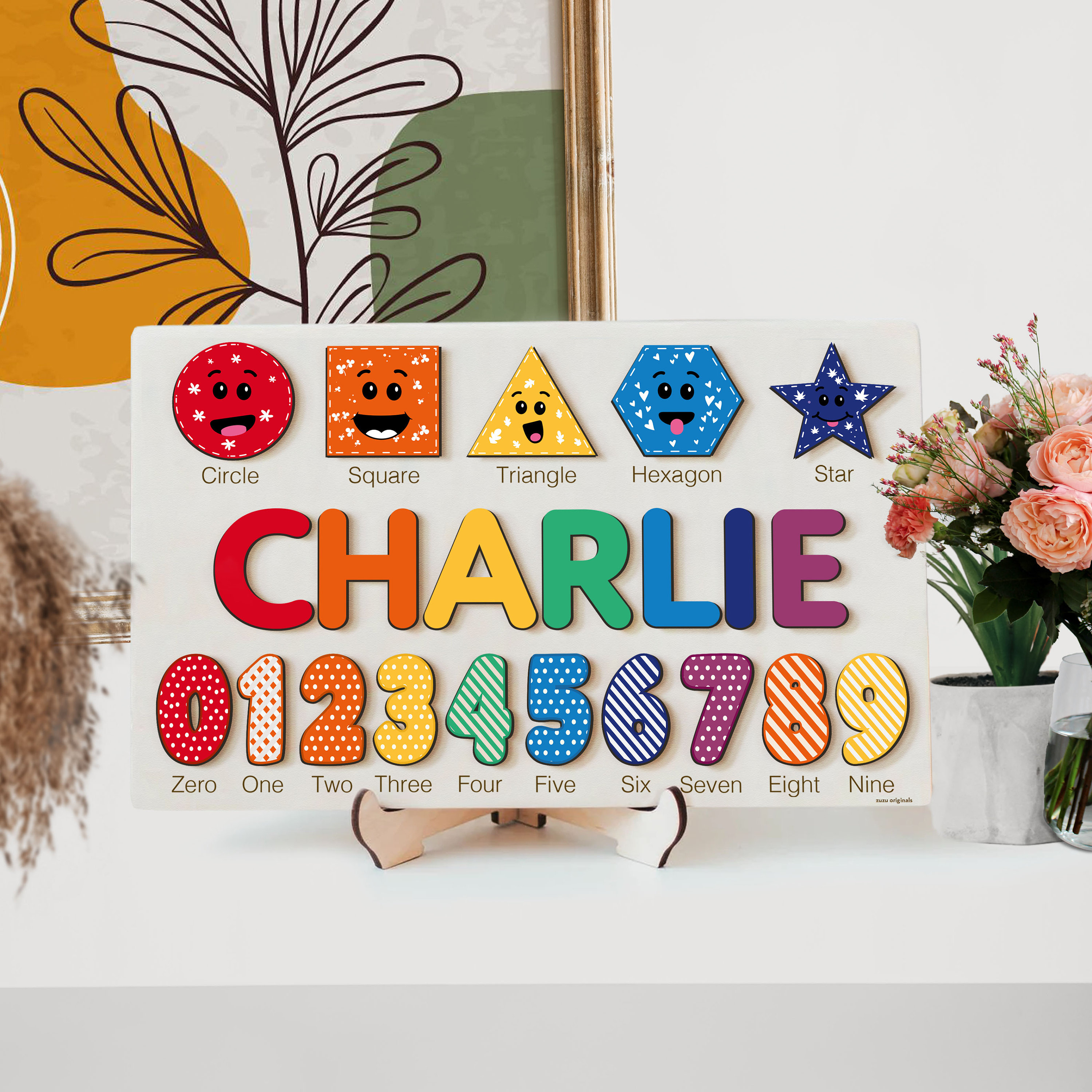 Wooden Name Puzzle Personalized Gifts for Baby Boys and Girls