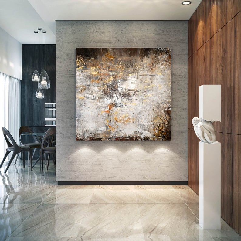 Pintura original em tela original abstrata arte tela pintura grande lar decoração arte em tela