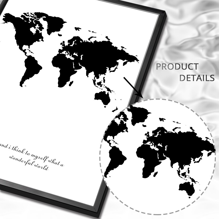 Moderne Wereld Kaart Canvas Schilderij Wall Art Poster En Print Muur Foto 'S Voor Woonkamer Decor Laminas Decorativas