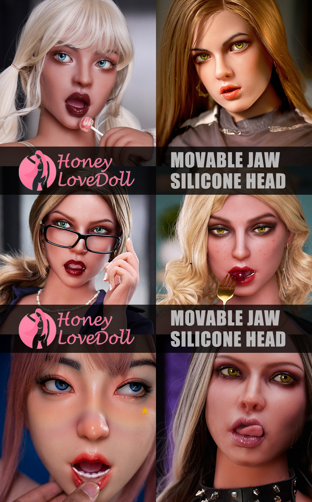 Movable Jaw Fantasy Silicone Head-Honeylovedoll
