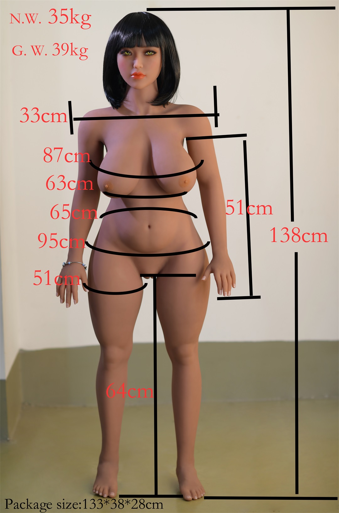 6YE | Fiorella - 4ft6/138cm Big Boobs Petite Doggy-able Sex Doll-Honeylovedoll