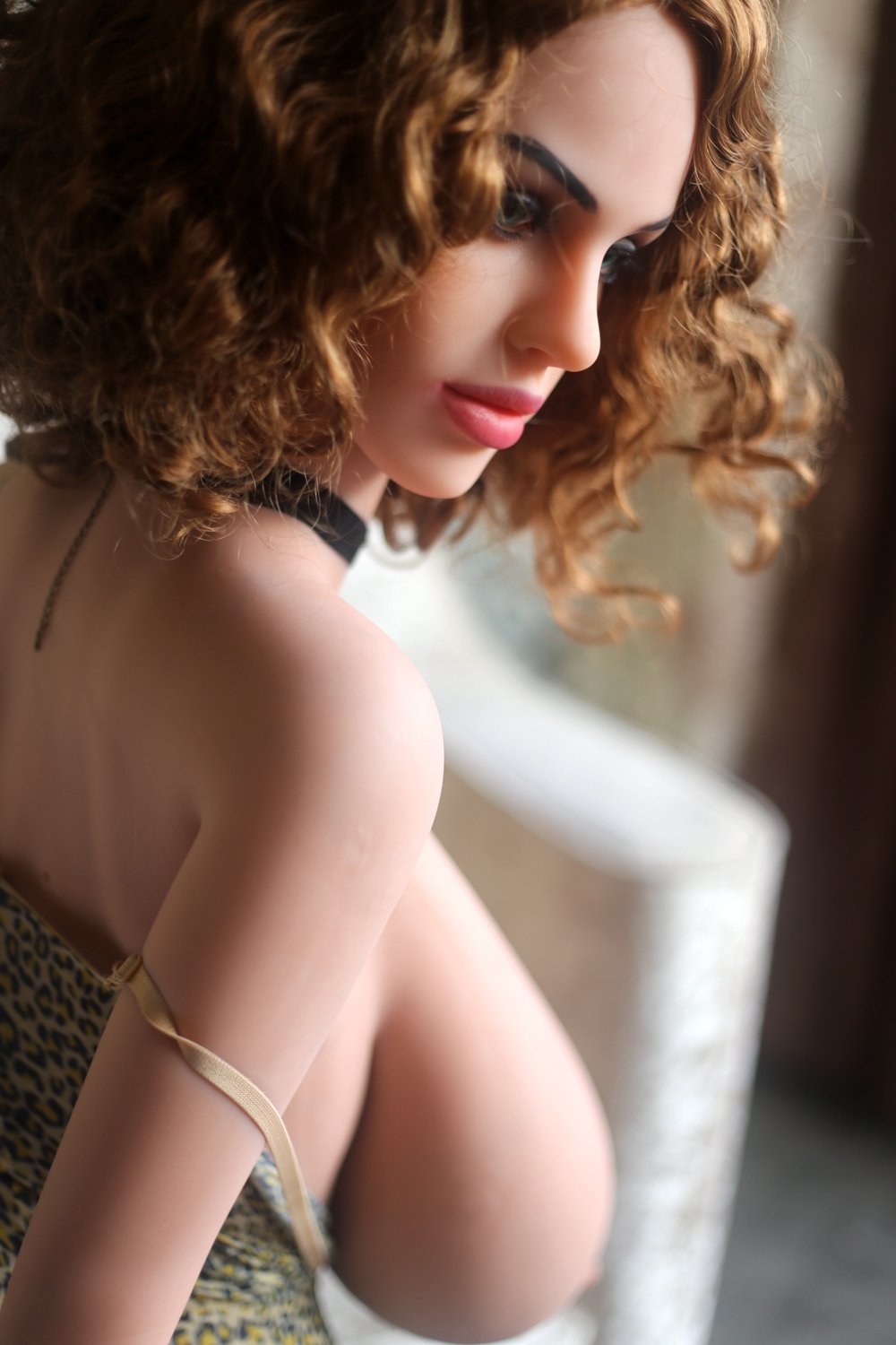 Eliana - 156cm (5ft2) Huge Papaya Breast Sex Doll With Blonde Curly Hair ( In stock US)-Honeylovedoll