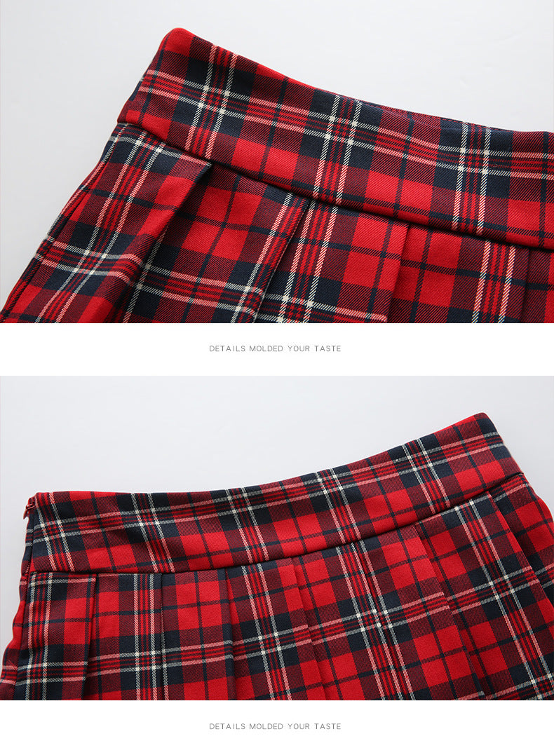 Snowflake Christmas Series Knitted Sweater & JK Plaid Skirt-Honeylovedoll