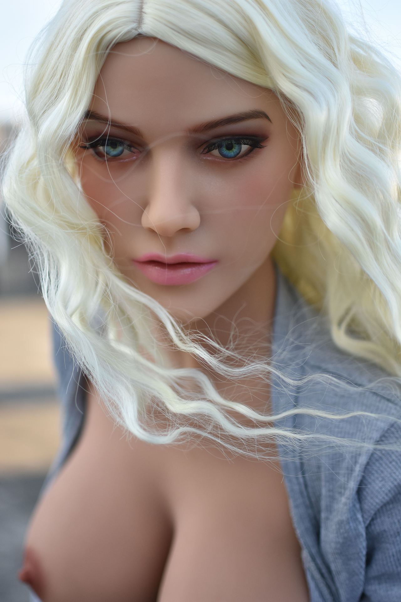 6YE | Giselle - 5ft5/165cm Big Boobs White Hair Sex Doll-Honeylovedoll