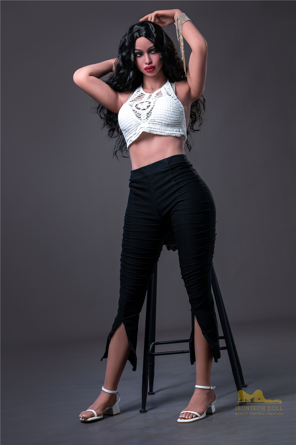 Irontech | Lora 5ft 7 /171cm Beautiful With Black Long Curly Hair Sex Doll-Honeylovedoll