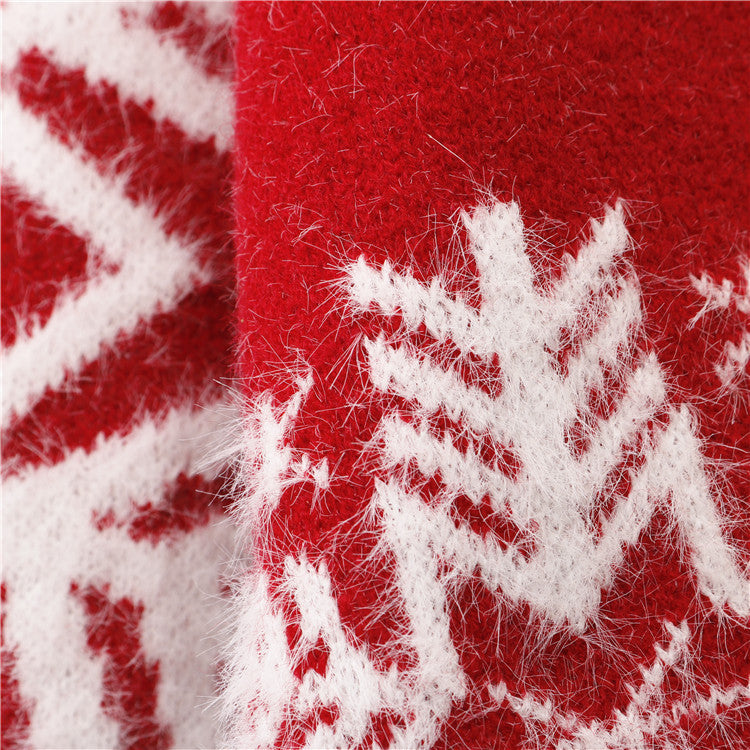 Snowflake Christmas Series Knitted Sweater & JK Plaid Skirt-Honeylovedoll