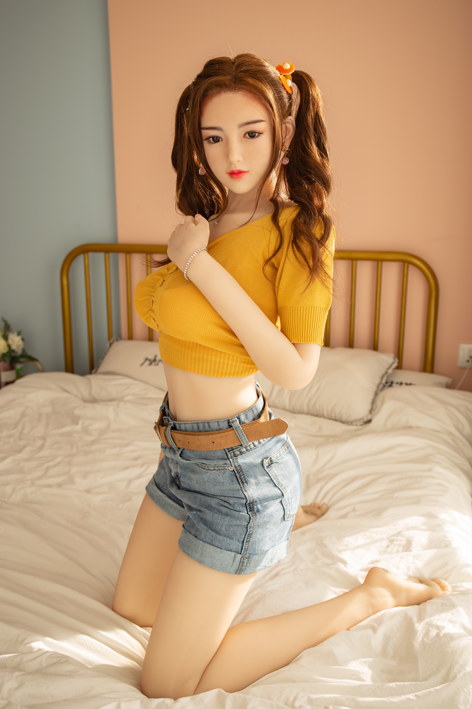 JX Doll | Nana- 4ft 11/150cm Japanese Style Ultra Realistic Silicone Sex Doll With Curly Hair-Honeylovedoll