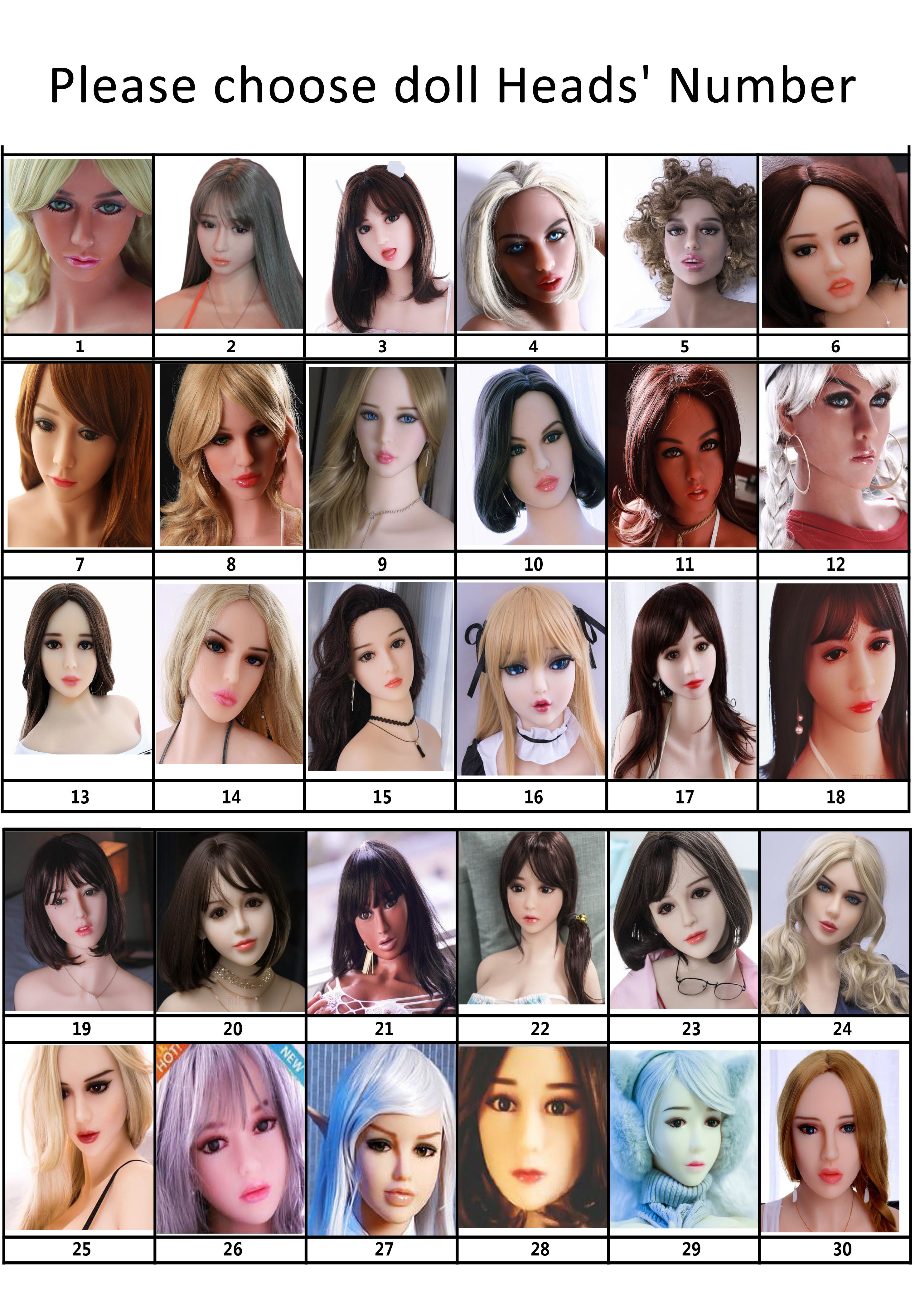 TPE Head for Body 135cm - 176cm-Honeylovedoll