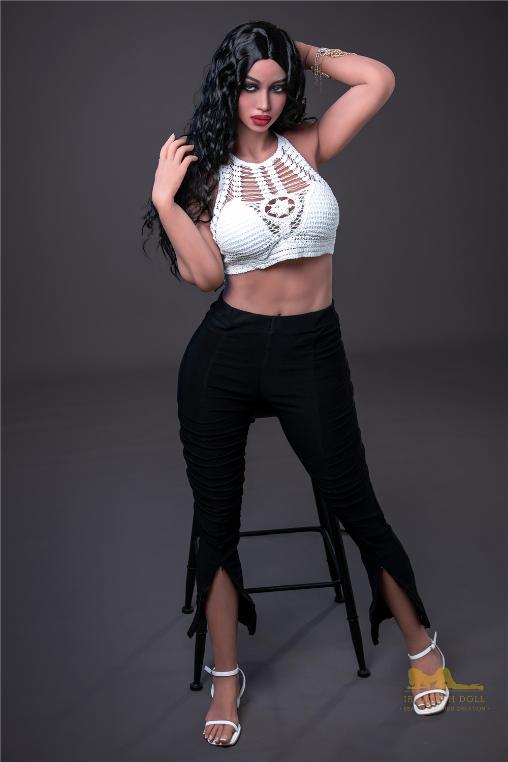 Irontech | Lora 5ft 7 /171cm Beautiful With Black Long Curly Hair Sex Doll-Honeylovedoll