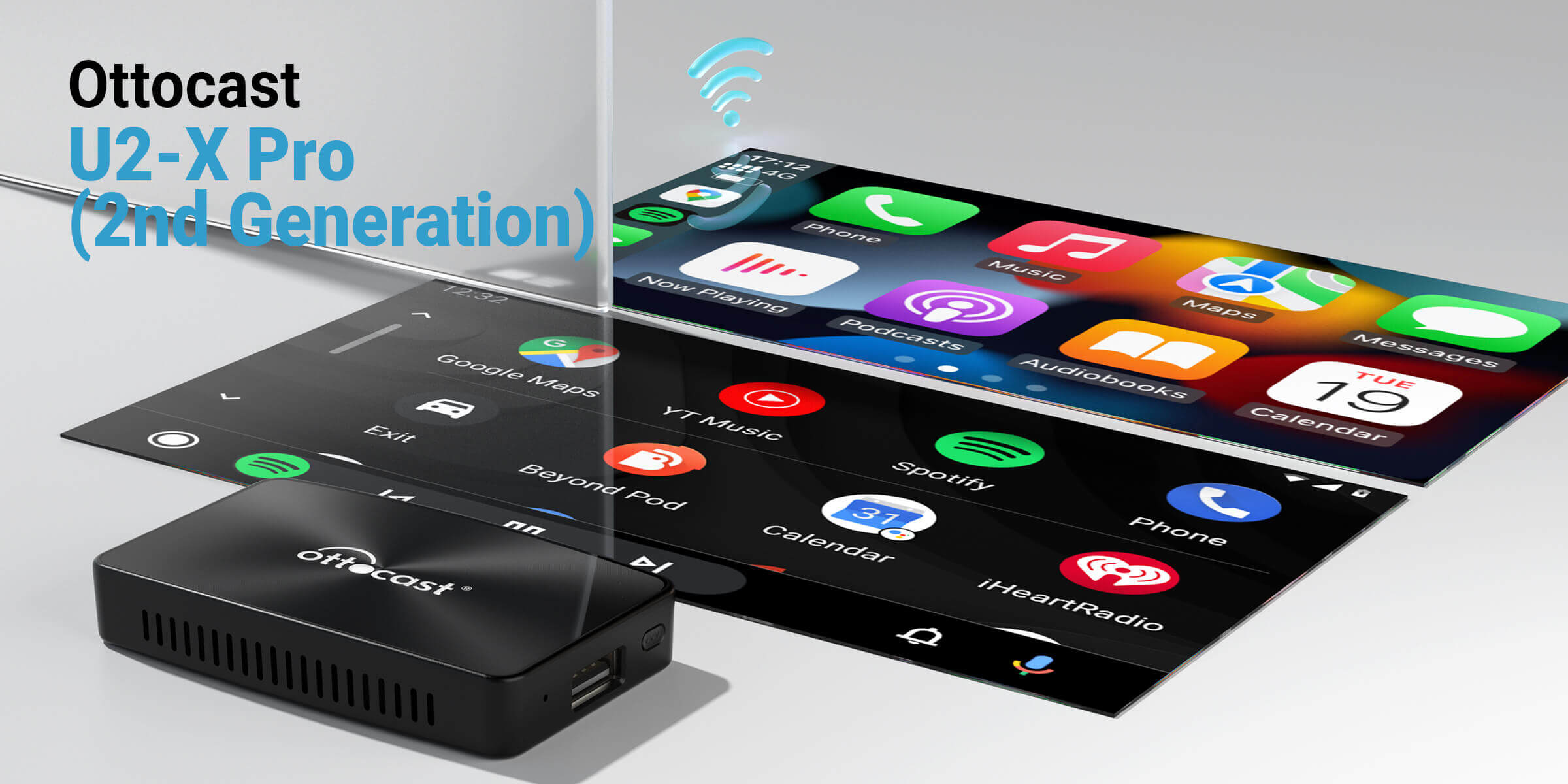 Ottocast U2-X Pro Plug-in Play, INSTANT Wireless CarPlay/ Android Auto