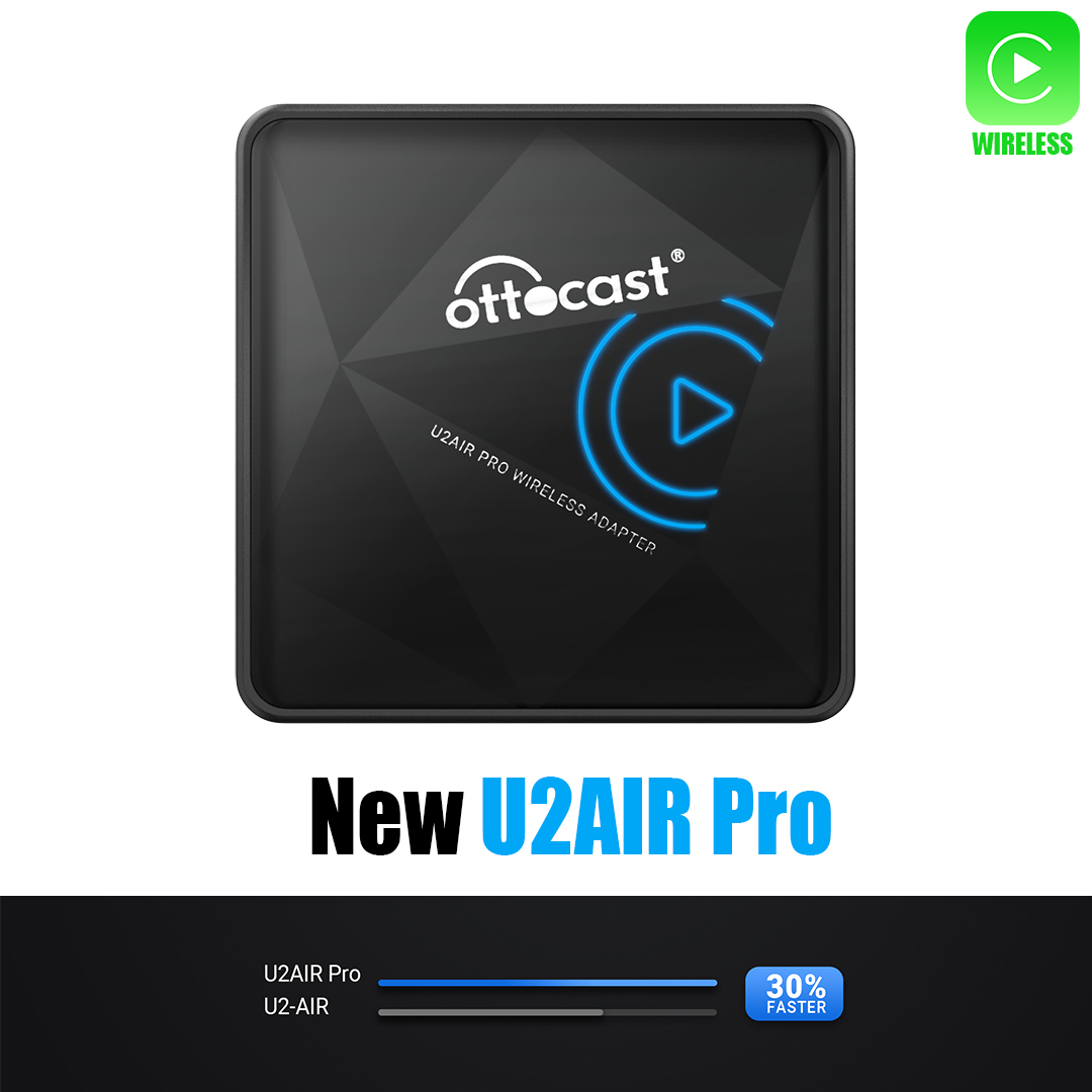 OTTOCAST U2Air Pro Wireless CarPlay Adapter for iphone - 2023 Newest  Version Wired to Wireless CarPlay Dongle - Dual-band WiFi, Low Latency,  Online