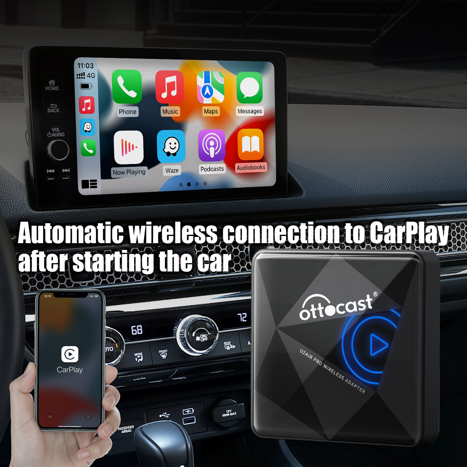  OTTOCAST Wireless Android Auto Adapter A2Air Pro, 2023