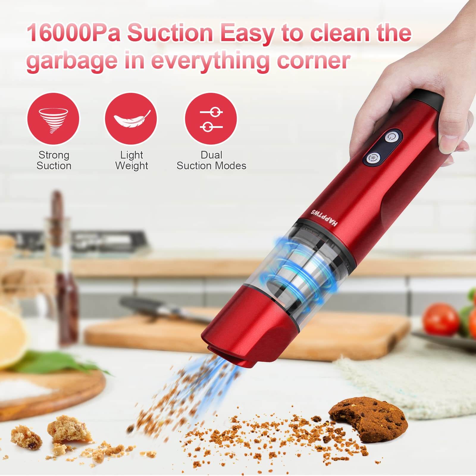 16000Pa SuperPower Handheld Car Vacuum Cleaner for Car&Home