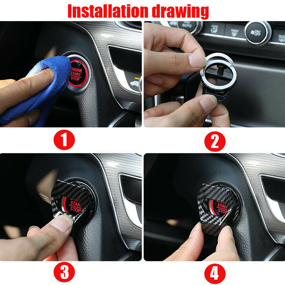 Car Engine Start Stop Push Button Cover Decor
