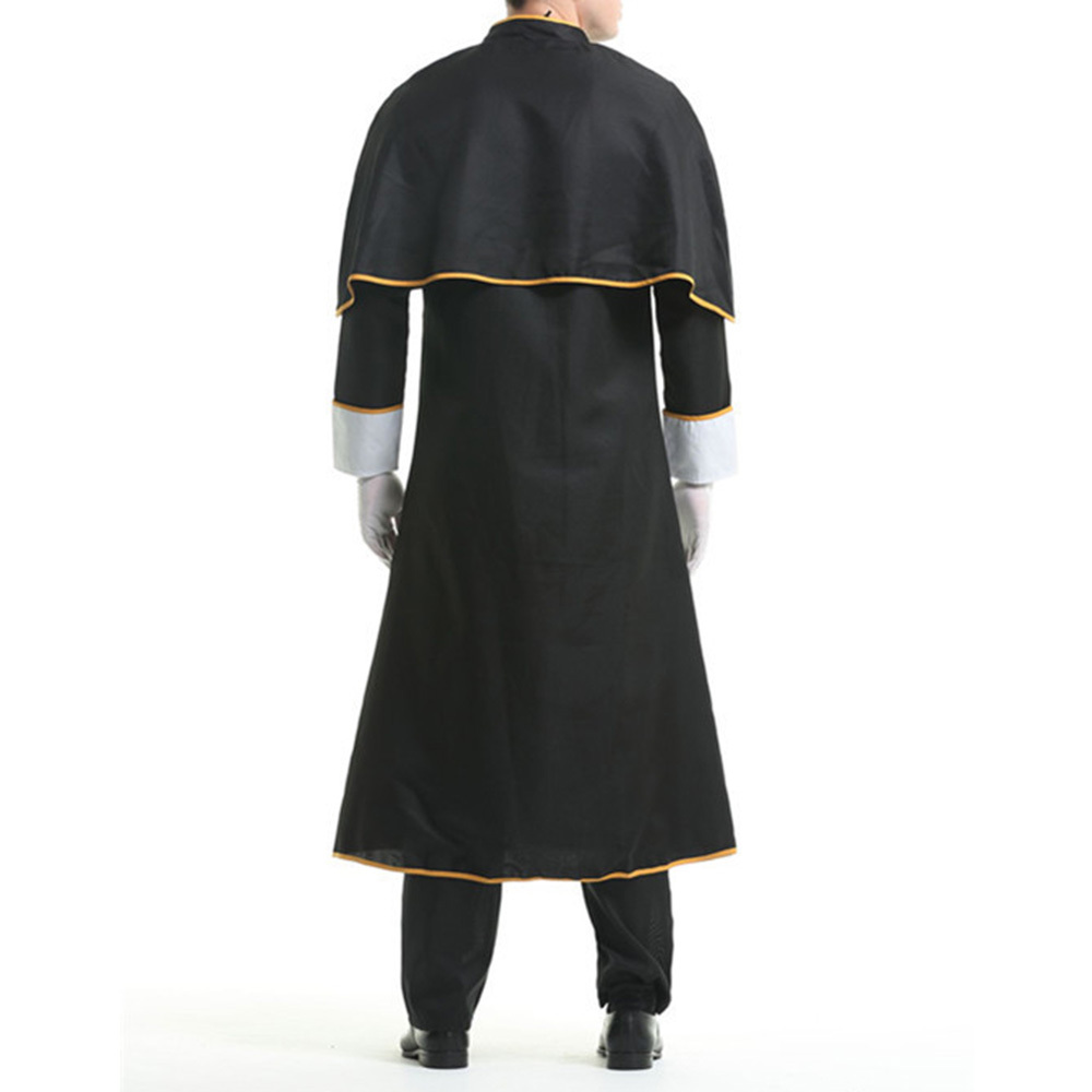 Mens Priest Formal Wear Halloween Cosplay Costume