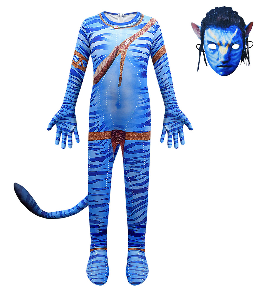 Kids Jake Sully Avatar 2 Halloween Cosplay Party School Play Costume