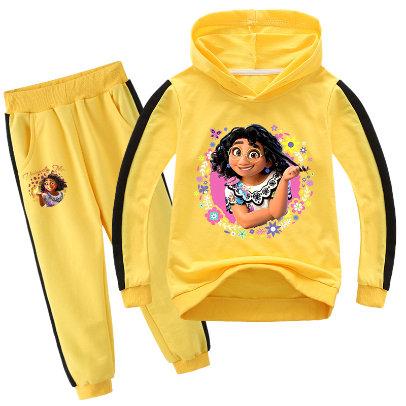Girls Encanto Printed Pullover Hoodie And Jogger Sweatpants Set