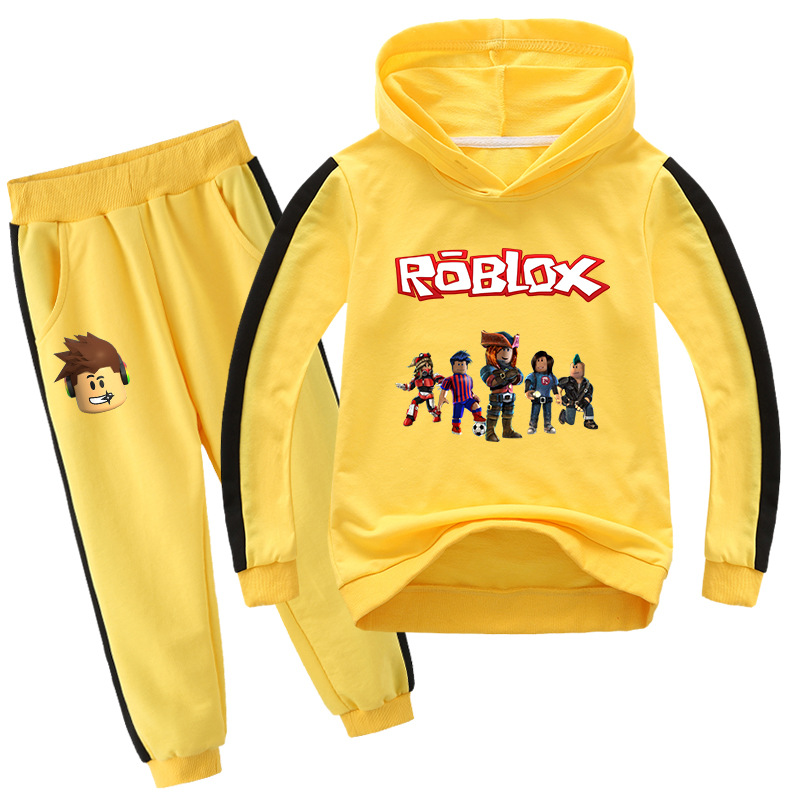 Boys Girls Roblox Football Player Print Pullover Hoodie Sweatpants Set
