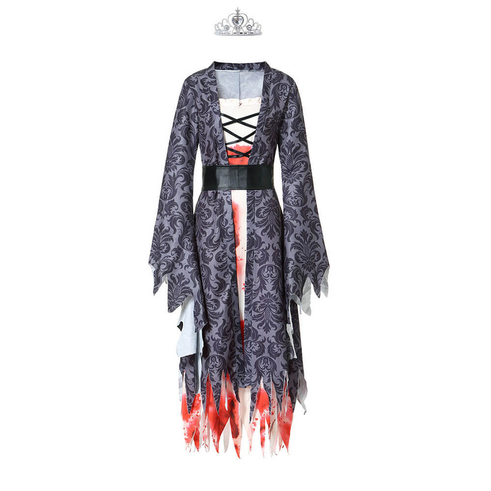 Bloody Black Rose Devil Zombie Womens Halloween Cosplay Costume