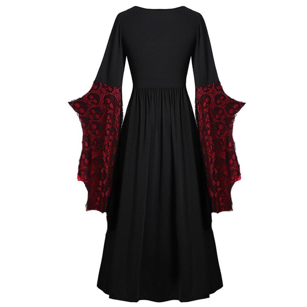 Evil Skull Vampiress Dress Womens Halloween Cosplay Party Costume