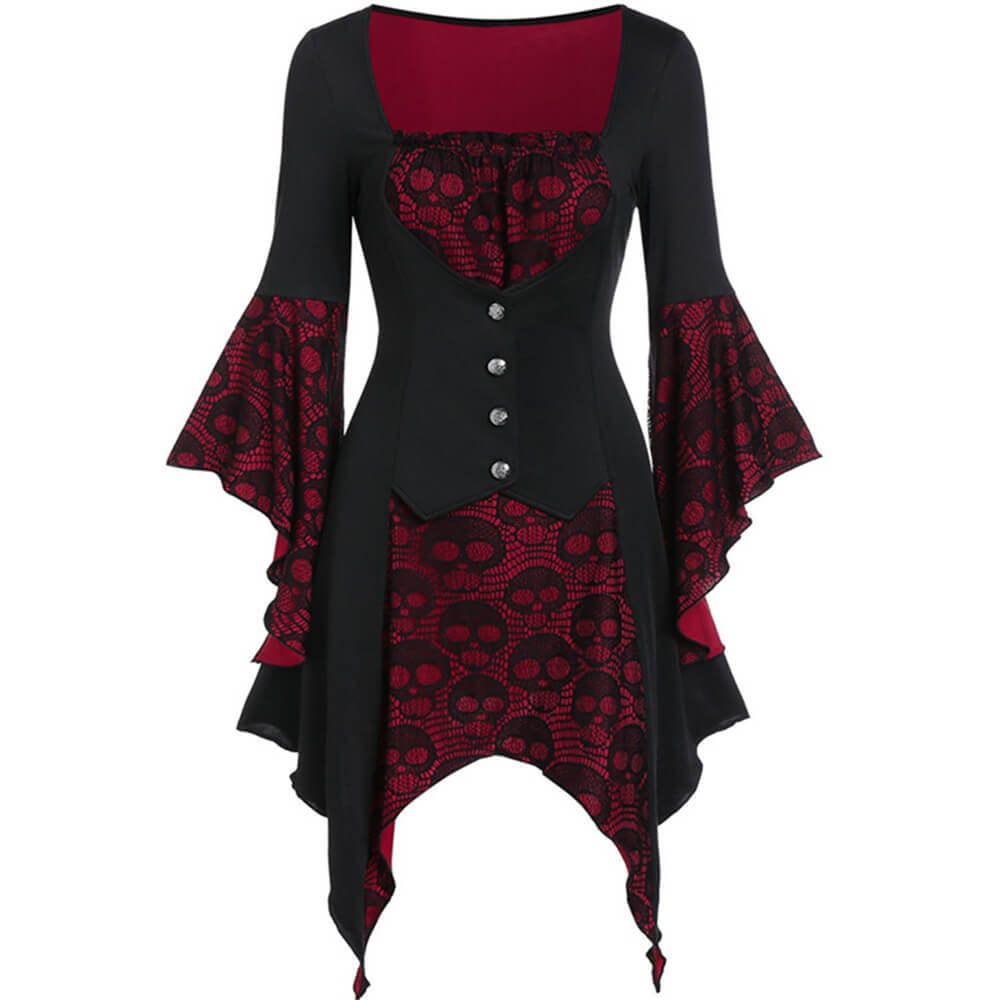 Skull Vampiress Womens Halloween Cosplay Party Costume