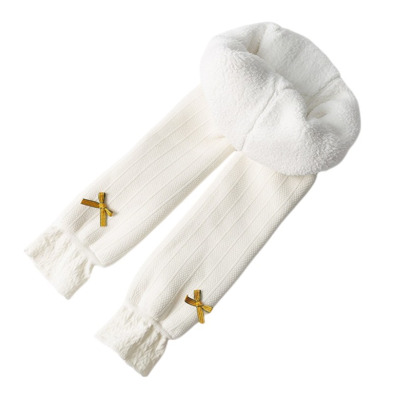 Little Kids Bowknot Ankle Banded Fleece Lined Warm Winter Leggings