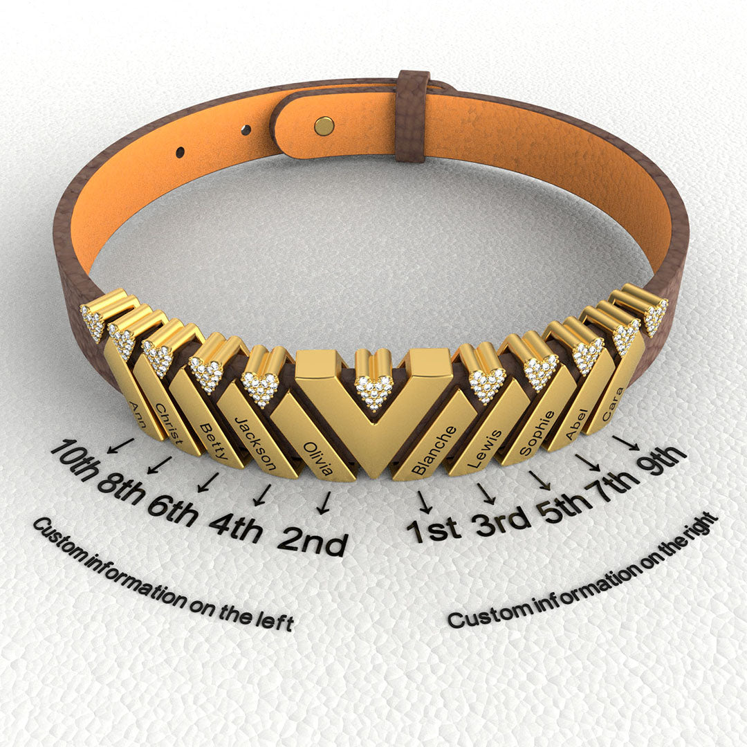 Personalized Love V-belt bracelet