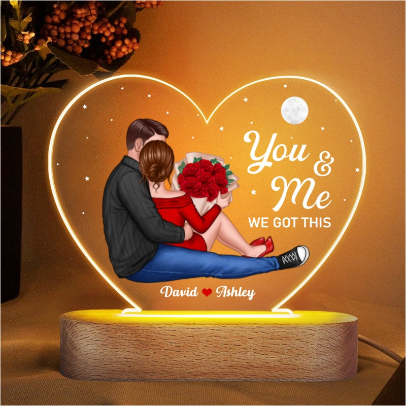 Couple Sitting Together Since Personalized Heart Acrylic Plaque With L