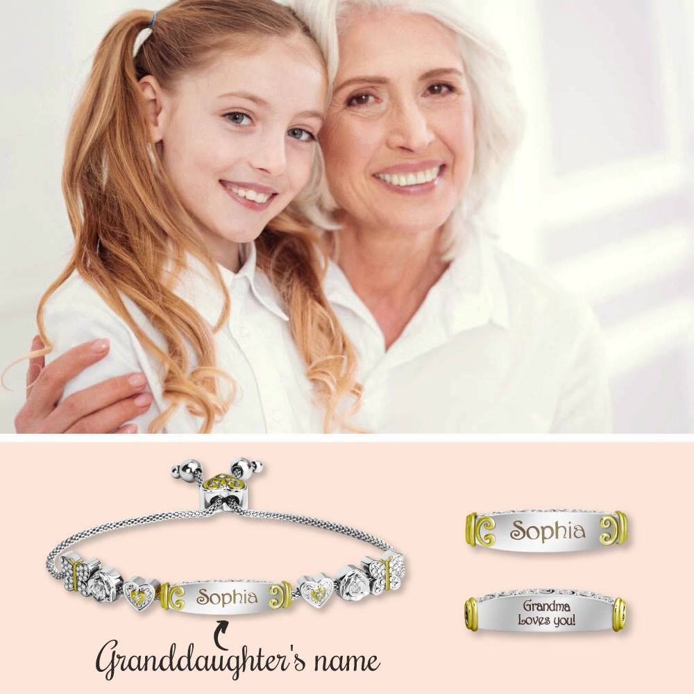 granddaughter bracelet with two personalized engravings