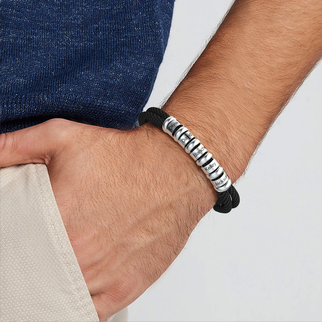 🎅Early Father's Day Sale Father's Day Gift For Him-Men Black Cord Bracelet