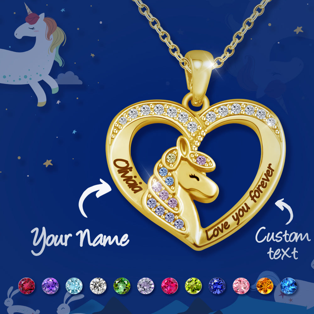 2022 New Year Unicorn Necklace For Daughters, Best Gift!