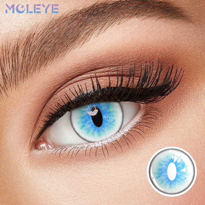 MCLEYE Blue Ragdoll Cat Eyes Cosplay Yearly Colored Contact Lenses