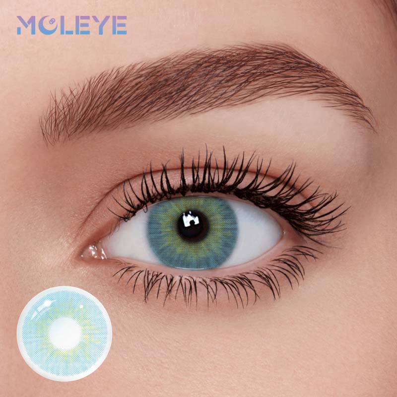 MCLEYE Cream Blue Yearly Colored Contact Lenses